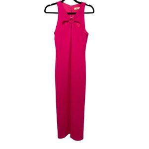 Bailey 44 Small Pink Sleeveless Jersey Midi Dress With Keyhole Front Detail NEW